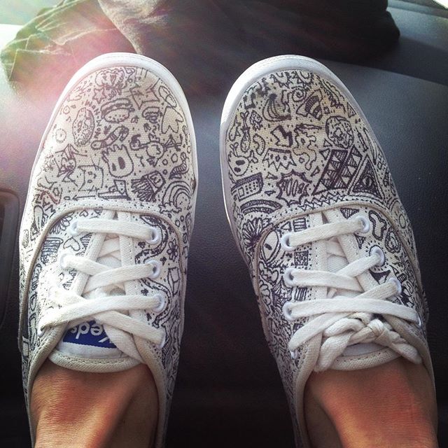 When your white shoes aren't white anymore #doodleshoes #salvage #diy